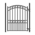 ALEKO Paris Style Black Garden Steel Pedestrian Gate 5' x 4' with 2 Posts