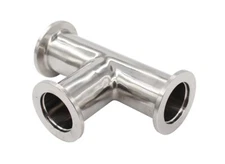 KF25 (NW25) Tee Vacuum adapter, all ends KF25 flange, 304 Stainless steel A589