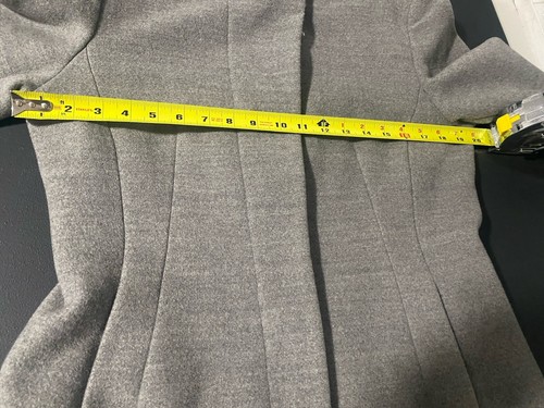 Calvin Klein Stehkragen Walker Mantel Damen 6 grau versteckter Knopfverschluss Wolle - Bild 7 von 13