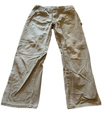 Vintage Dickies Carpenter Pants Mens 34x29 Olive Green Duck Canvas 90s Y2K