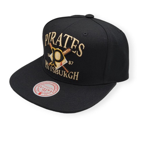 Mitchell & Ness Pittsburgh Pirates Grand Slam Coop Black Adjustable Snapback Hat - Picture 2 of 7