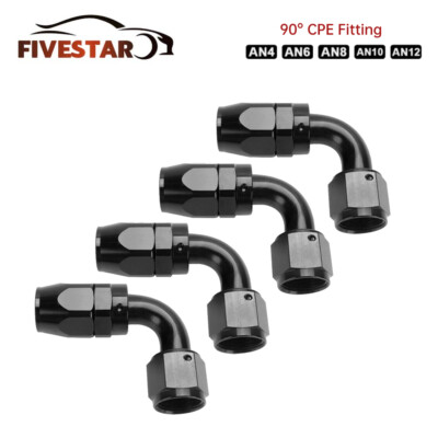 4pcs 4/6/8/10/12 AN 90 Degree Swivel Hose End Fitting Adaptor For CPE Fuel Hose