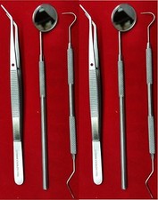 set of 2 Instrument basic Dental Set Mirror Explorer College Plier German Grade