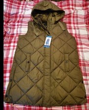 Weatherproof Ladies Padded Gilet Longline Hooded Jacket Quilted Loden Green Lg
