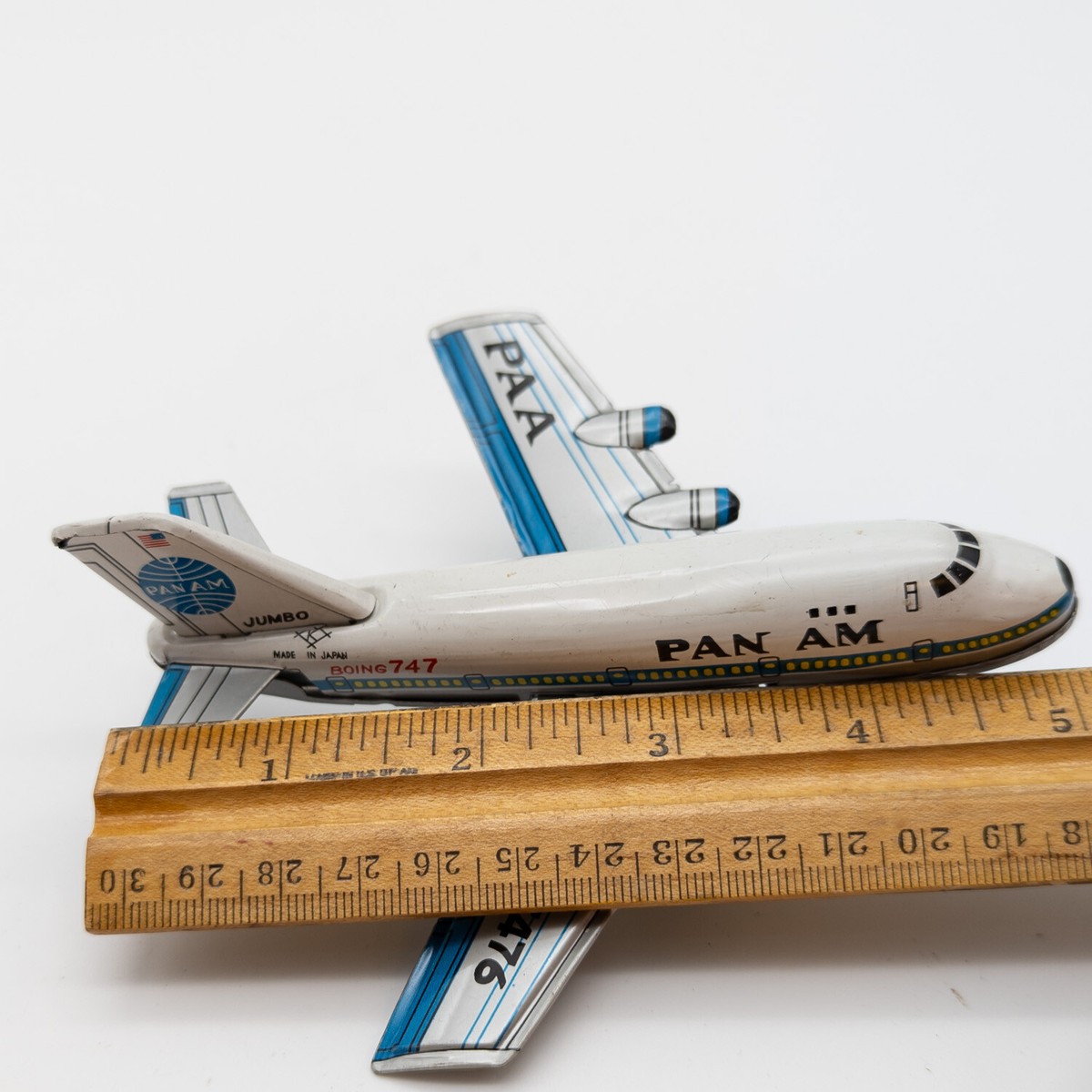Vtg Pan Am Tin Litho Airplane Friction Toy Jumbo Japan PAA