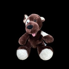 Spot Puppy Dog Build A Bear BAB 11" Plush Dark Brown White Stuffed Animal Toy