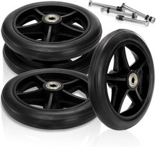 Covzoe 4 Pack 6 Inch Wheelchair Wheels Replacement, Anti Slip Solid Walker Wheel