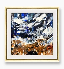 Anglesey Coast Wild Sea Framed Art Abstract Expressionist UK Coastal Wall Decor