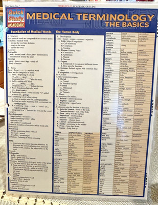 Medical Terminology:The Basics (Quickstudy: Academic) - Pamphlet - Very GOOD