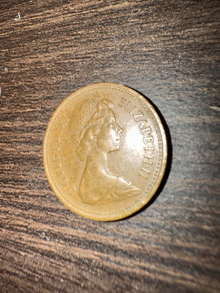 Reina Isabel II 1971 D.G. Reg. F.D. **EXTREMADAMENTE RARA" Moneda 2 Peniques Nuevos Foto 2 de 4