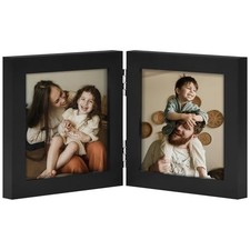 Black Vertical Picture Frame - Double Picture Frame 4x4 - Vertical - Size 4x4