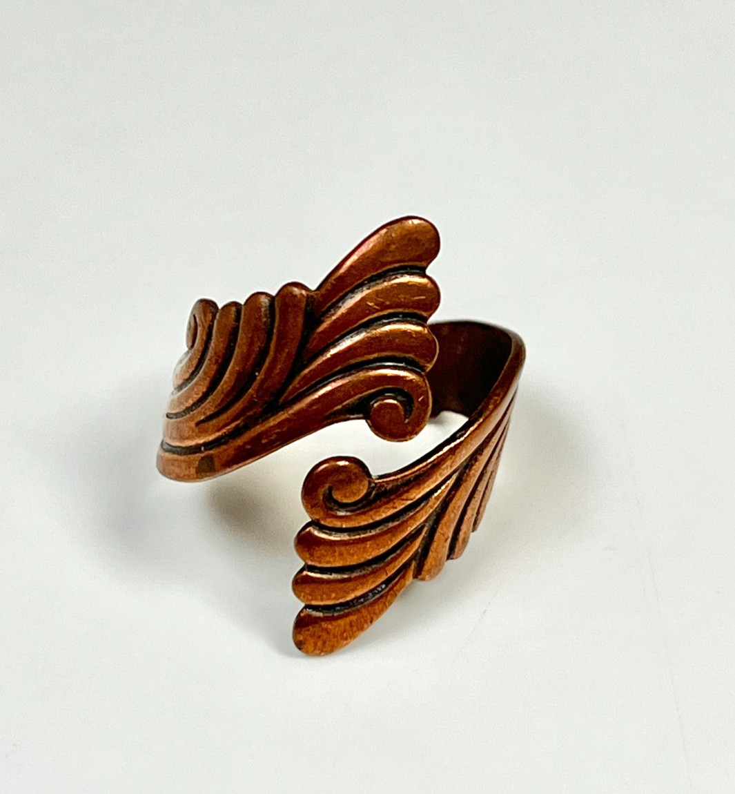 Vintage Adjustable Copper Wrap Ring - image 3