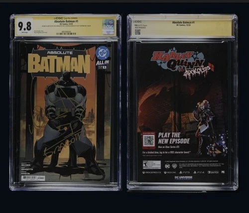 Absolute Batman #1 CGC SS 9.8 Graded 1st Print SIGNED SNYDER & DRAGOTTA + SKETCH