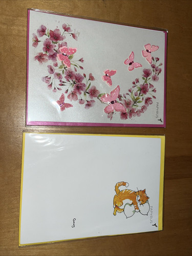Due biglietti di auguri in papiro con buste nuovi sigillati - Foto 1 di 5