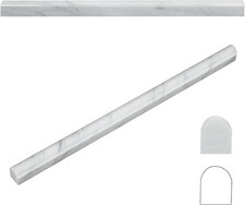 Carrara White 12 Pack of 3/5''x12'' Marble Pencil 12, 