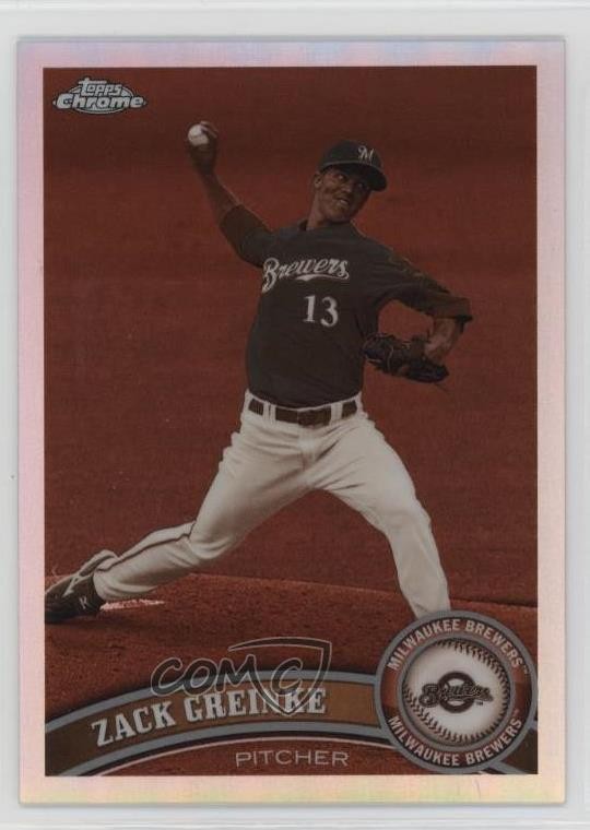 2011 Topps Chrome Sepia Refractor 22/99 Zack Greinke #6 2d9