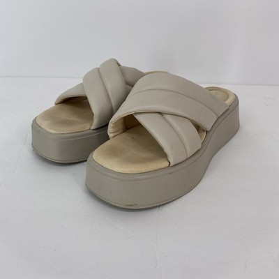 Vegabond Courtney Cross Strap Platform Sandals Ivory Women's Size 8