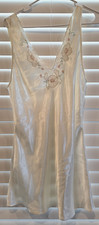 Vintage Val Mode Lingerie Sleep Gown Ivory Cream Embroidered Beaded Dress Medium