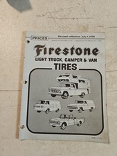 Catalogo prezzi pneumatici e tubi camper furgone camion leggero Firestone 1972 vintage 