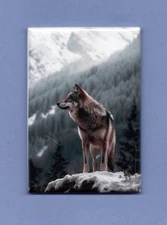 TIMBER WOLF *2X3 FRIDGE MAGNET*  ROCKY MOUNTAIN TEETH HOWLING GROWL PACK APEX