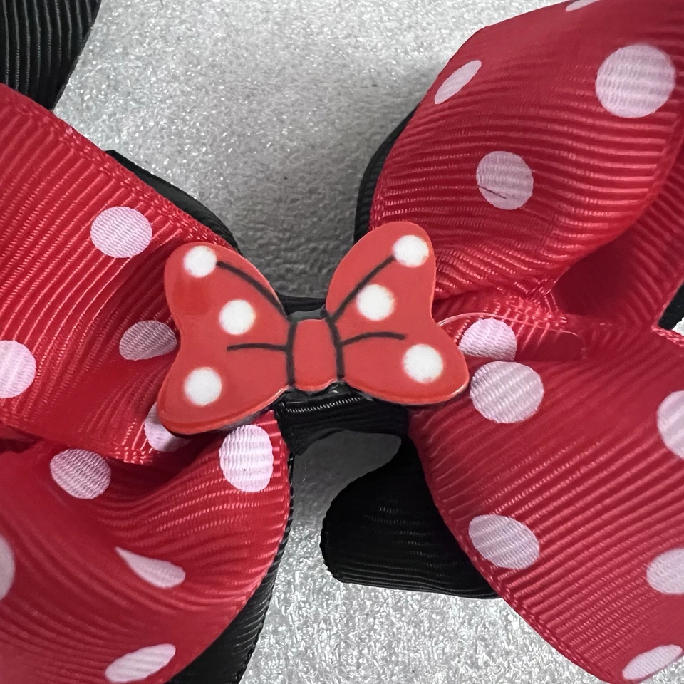 Lazos para el cabello de Minnie Mouse para niñas 2 piezas - hechos a mano Foto 3 de 4