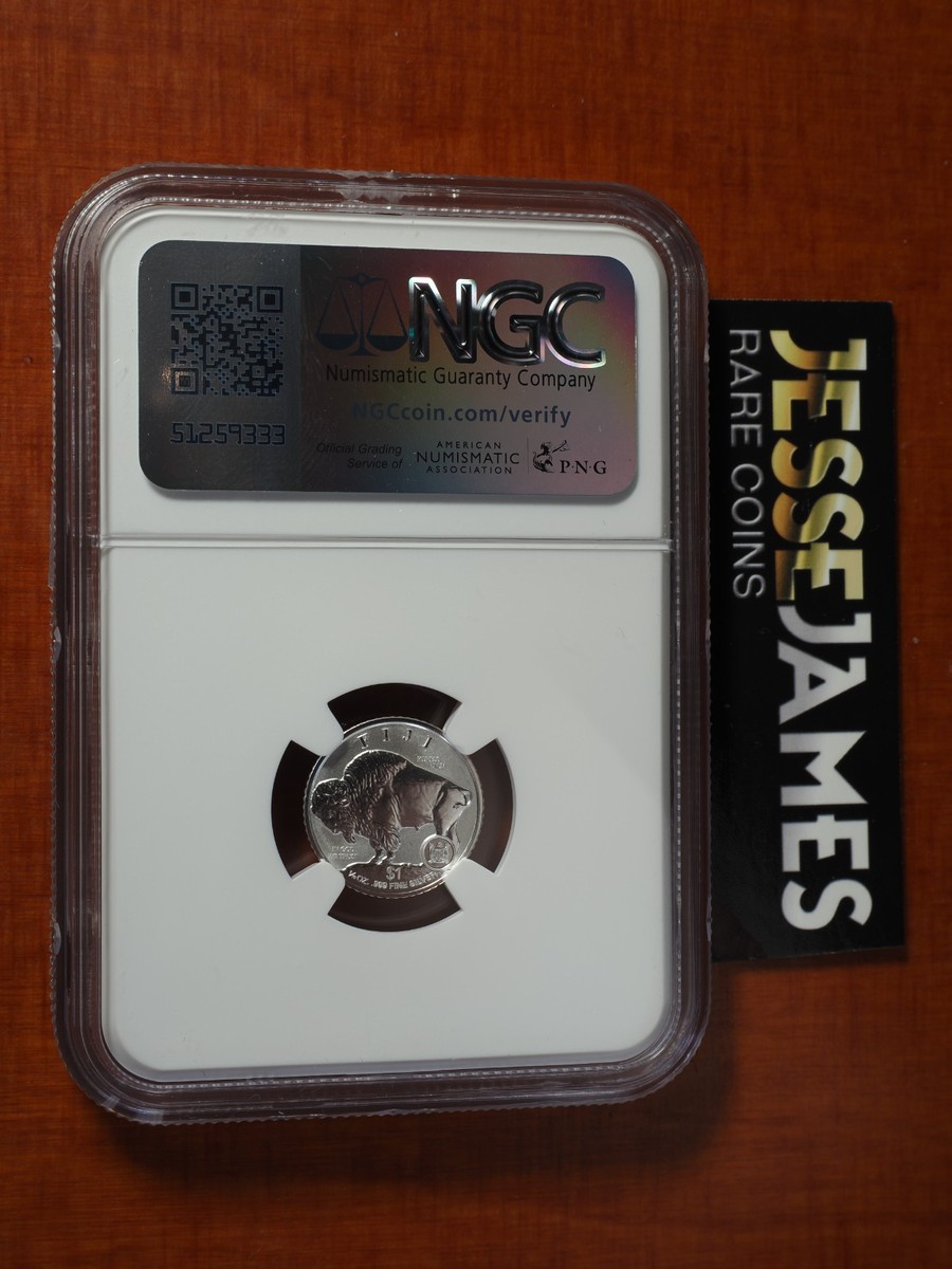 2023 $1 FIJI REVERSE PROOF SILVER BUFFALO NGC PF70 FIRST DAY ISSUE