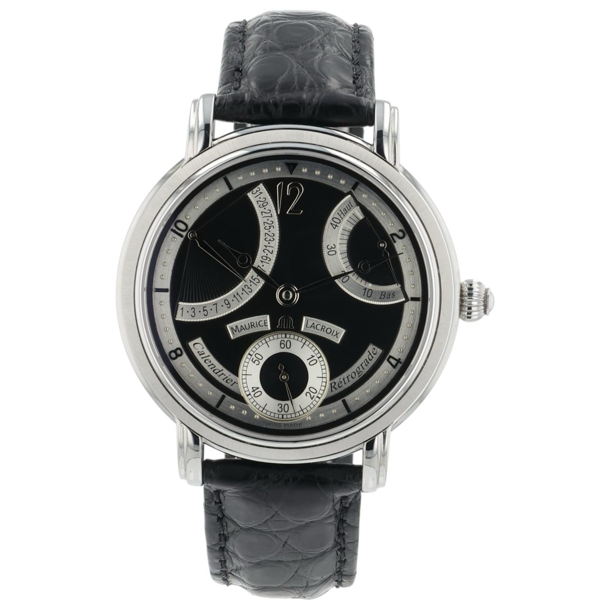 Maurice Lacroix Masterpiece Black Dial Stainless Steel 44mm Manual