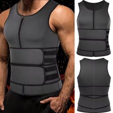 Men's Sauna Suit Sweat Vest Neoprene Shirt Body Shaper Weight Loss Waist Trainer