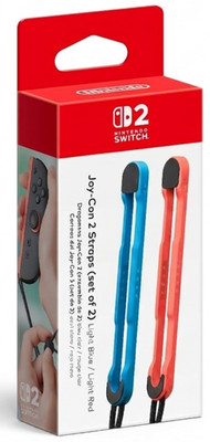 Official Nintendo Switch 2 Joy-Con Straps - Light Blue & Light Red - Set of 2