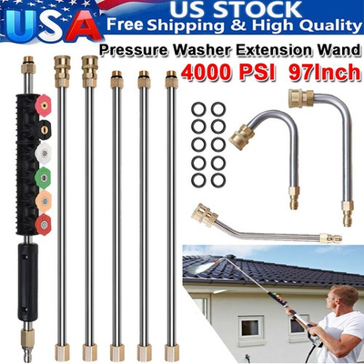 #ad Pressure Washer Wand Kit Extension Replacement Lance 97INCH 1 4quot; Connect 4000PSI $33.00