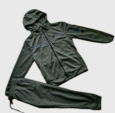 New Nike Tech Cotton Sweat Suit  Hoodie & Joggers Men's Set Olive XL. Read!