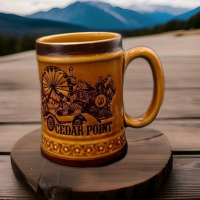 Vintage Japan Cedar Point Amusement Park Ohio Beer Ceramic Mug Cup