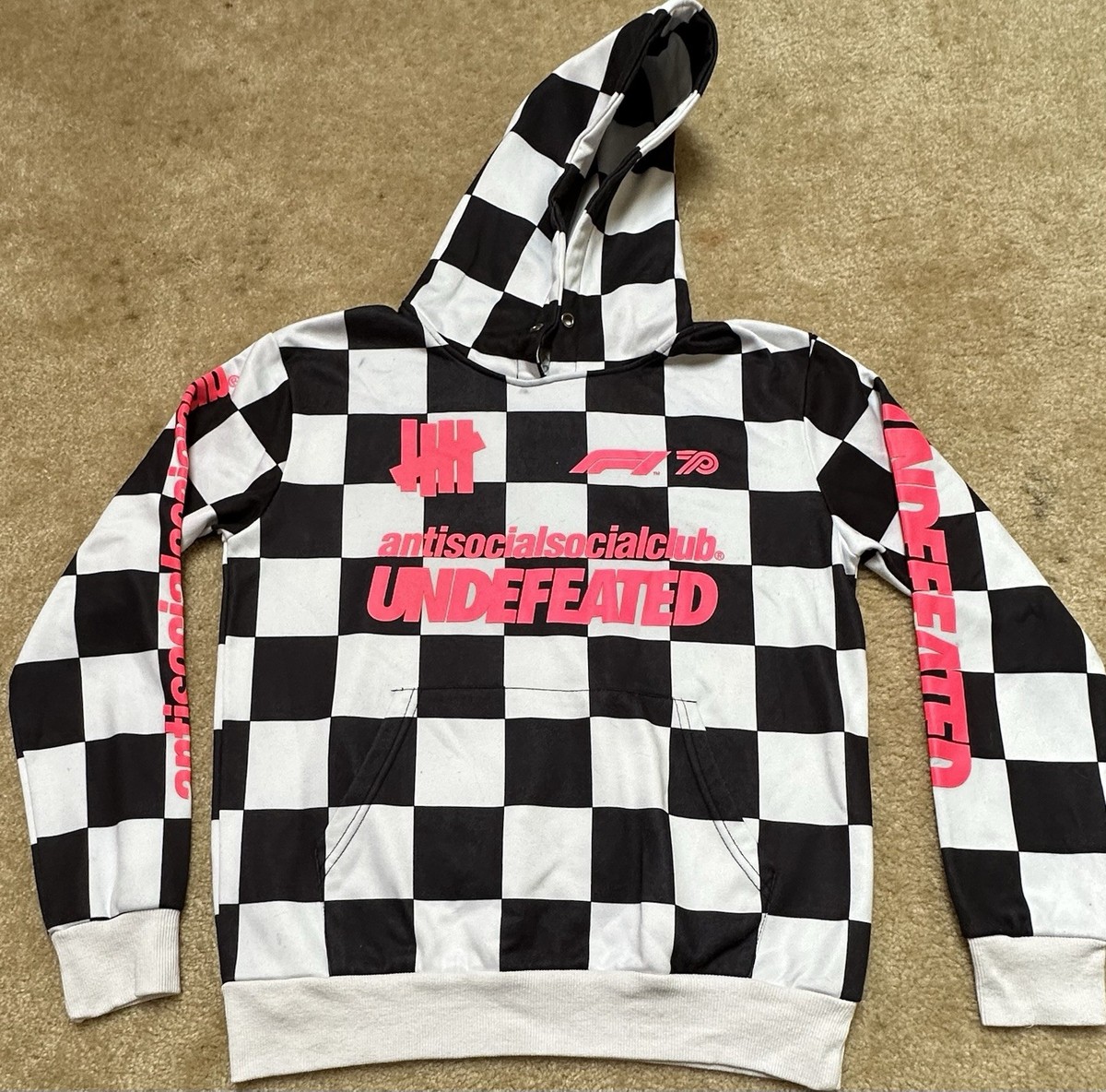 Anti Social Social Club x Undefeated Hoodie Size M ASSC Checkered 