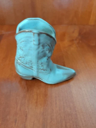 Frankoma Blue Cowboy Boot #134  5 In Tall Collectors