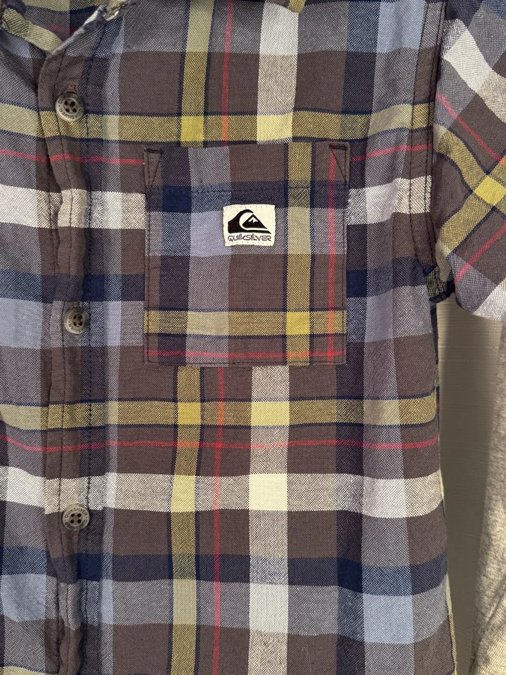 Camisa a Cuadros Quicksilver Niños Azul Verde con Manga Larga Gris - Talla 6 Foto 4 de 4