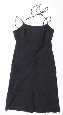 United Colors of Benetton Damen Schlupfkleid schwarz Leinen L