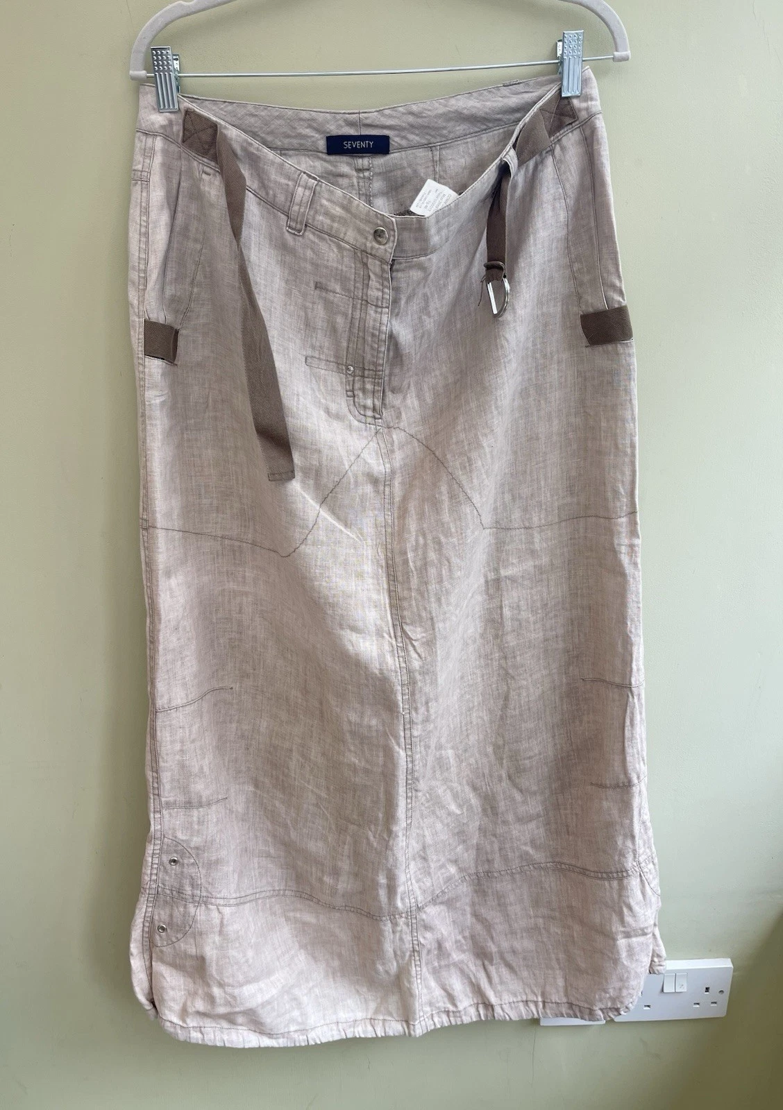 Seventy Beige Ombré Linen Balloon Modi Maxi Skirt Size Large 14 16 Lagenlook