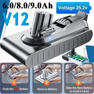 25.2V 9.0 Ah Replacement V12 Battery For Dyson V12 Detect Slim SV46 Vacuum NEW