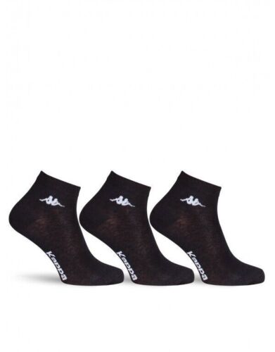 Kappa Mens Ankle Socks - Black - 1 Pack of 3 - Picture 1 of 2