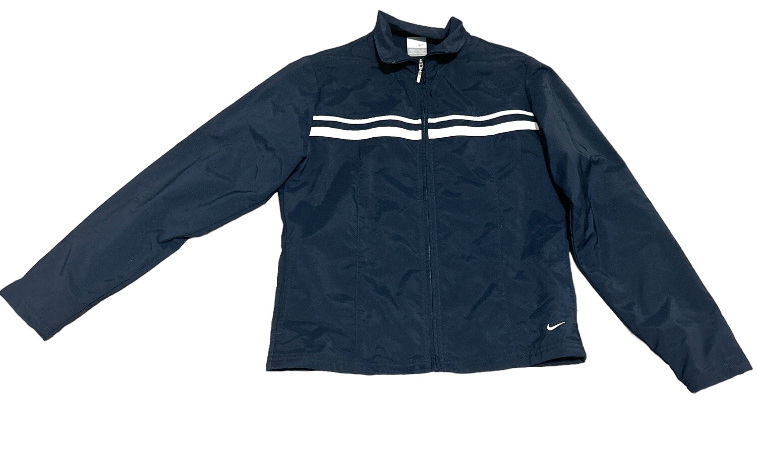 SACAI X NIKE Giacca Nike donna piccola giacca a vento blu full zip logo swoosh pista atletica