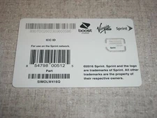 Sprint Sim Card SIMOLW416Q NEW