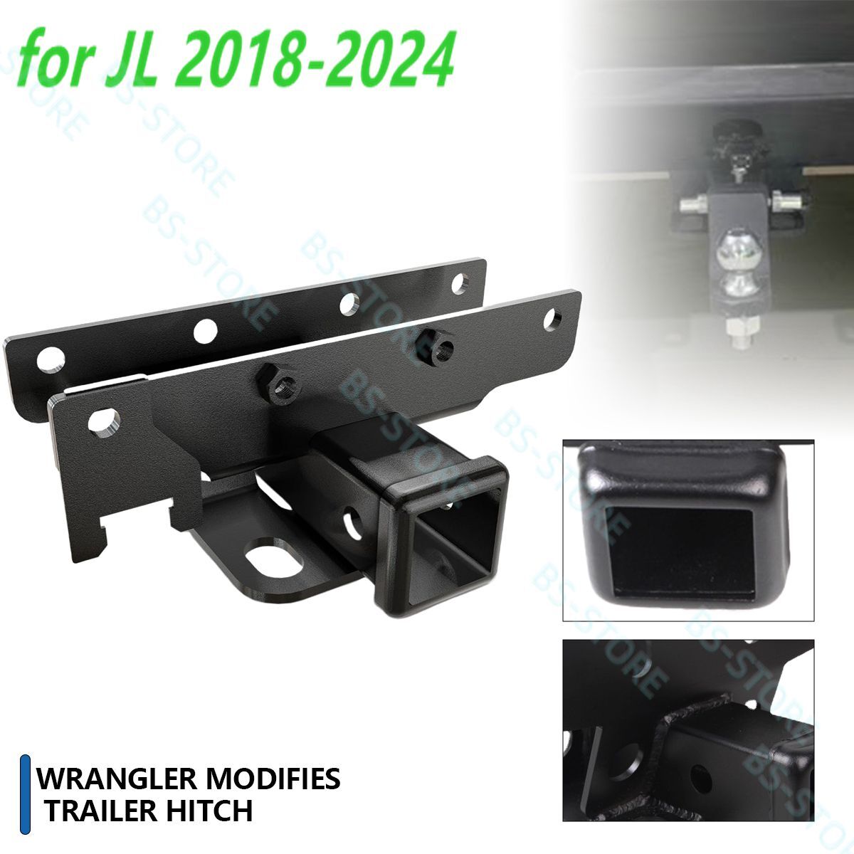 Heavy Duty 2-Inch Trailer Hitch Receiver – Fits 2018-2022 Jeep Wrangler JL (6000 Lb)