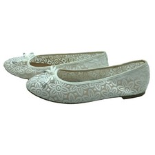 American Eagle ballet flat Girls Size 3.5 Floral Lace Cream White
