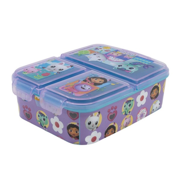 FrüHstüCksbox Brotdose FüR Kinder Mit 3 FäCher Gabby`S Dollhouse Lunchbox Lila-image