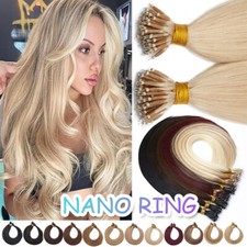 14"-24" 1g Nano Ring Tip Micro Bead THICK Remy Human Hair Extensions Full Head A