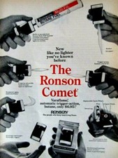 1969 The Ronson Comet pubblicità stampa originale vintage come nessun accendino che hai mai visto