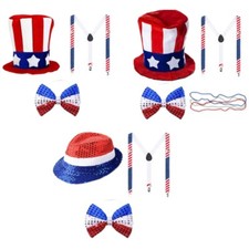 Uncle Patriotic Dress up Outfits Patriotic Costume Includes Hat Bowtie Men Brace