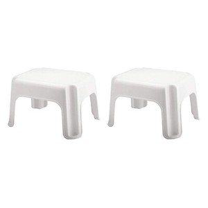 Rubbermaid Plastic Step Stool, Holds 300 lbs, White-2 Pack (Refurbished)