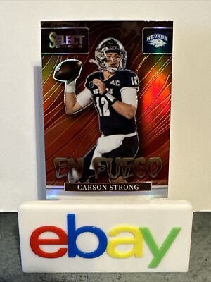 2022 Select Draft Picks Football Carson Strong #EN-CS En Fuego Silver Prizm
