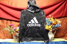 Adidas Mens Black Camo Pullover Activewear Womens Hoodie Sweatshirt Size X-Large